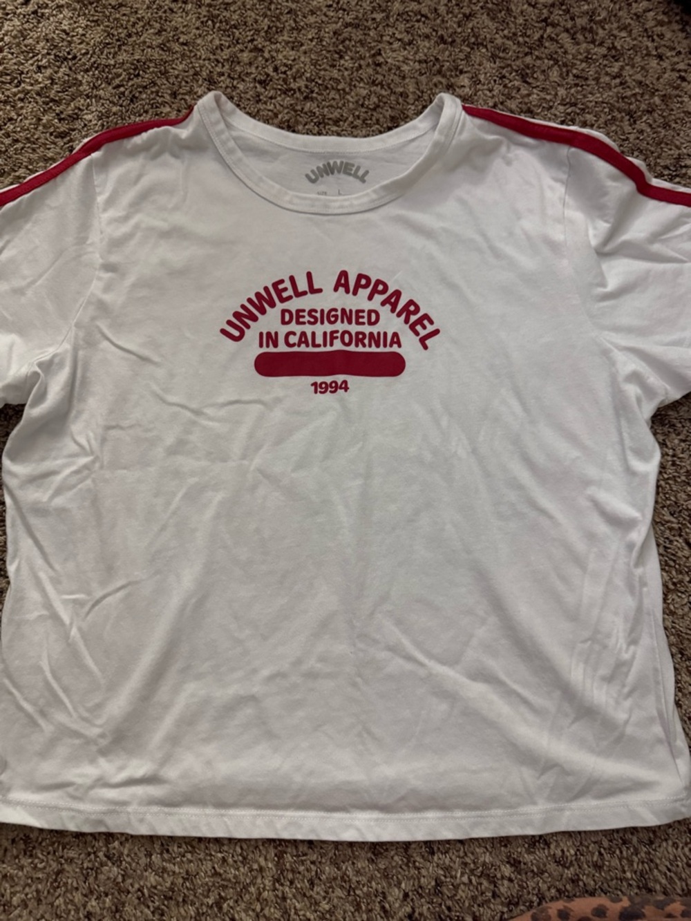 Apparel White Tee with Red Details